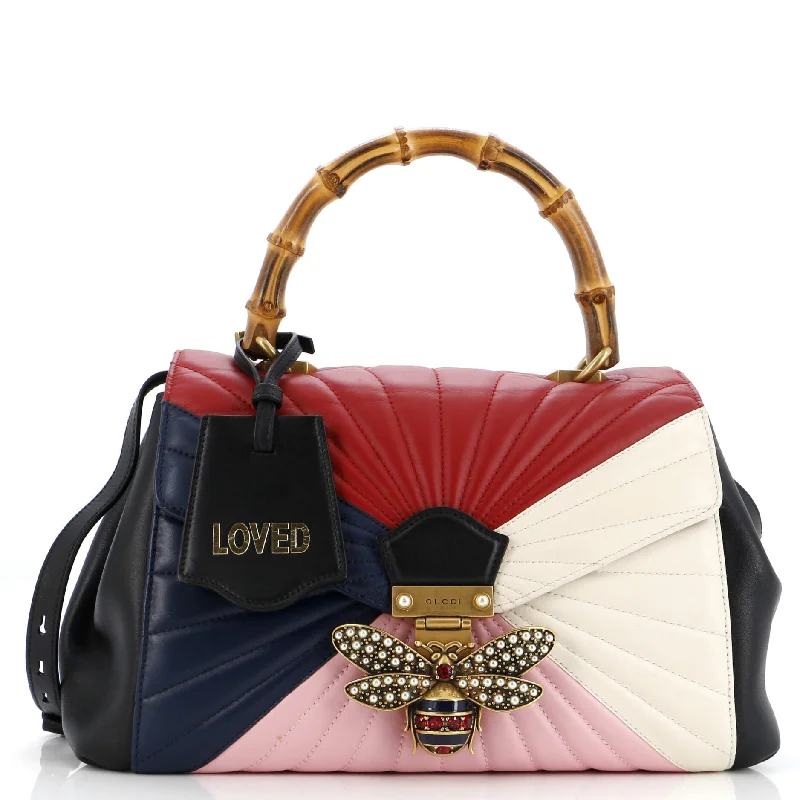 Medium - sized Women Gucci handbags for everyday useQueen Margaret Top Handle Bag Multicolor Quilted Leather Medium