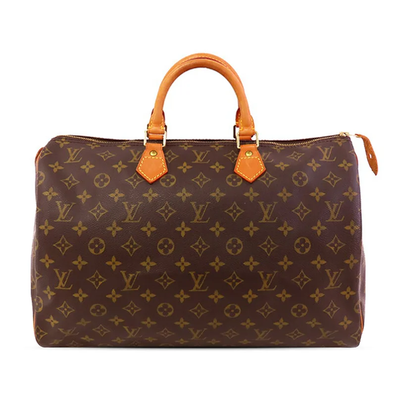 Louis Vuitton handbags with a back - zip pocket for storing valuablesBrown Louis Vuitton Monogram Speedy 40 Boston Bag