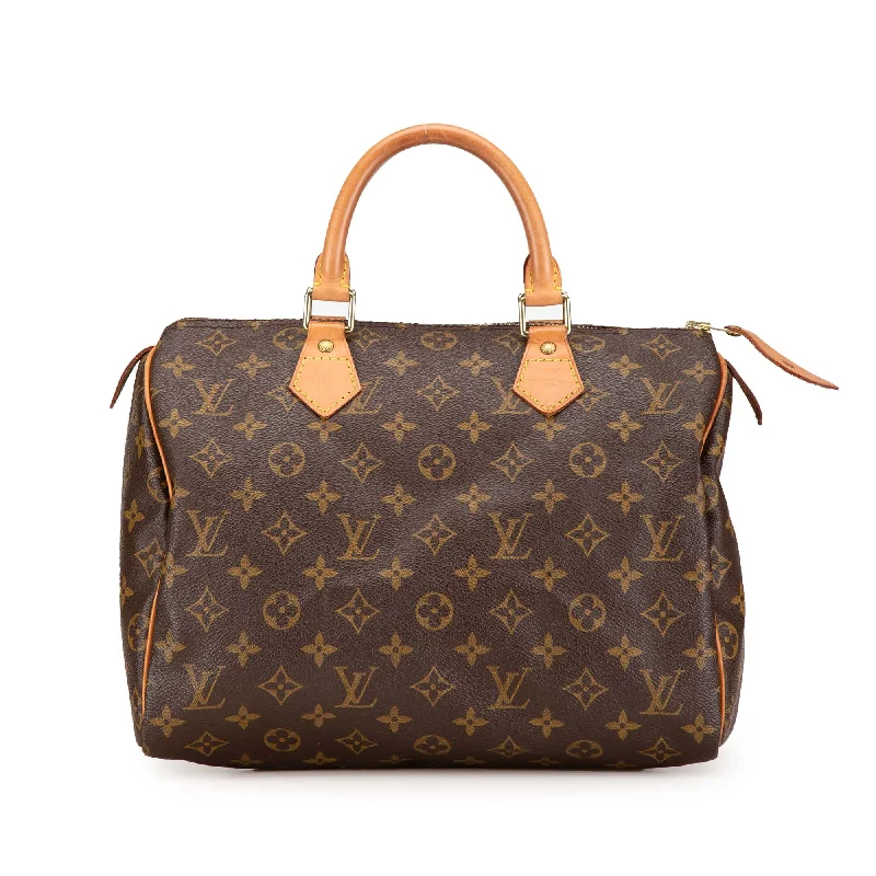 Louis Vuitton bags with a detachable mirror inside for on - the - go touch - upsBrown Louis Vuitton Monogram Speedy 30 Boston Bag