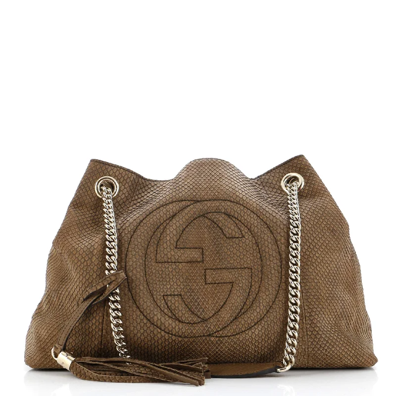 Gucci Marmont bags for women with a snakeskin - effect panelSoho Chain Strap Shoulder Bag Python Medium