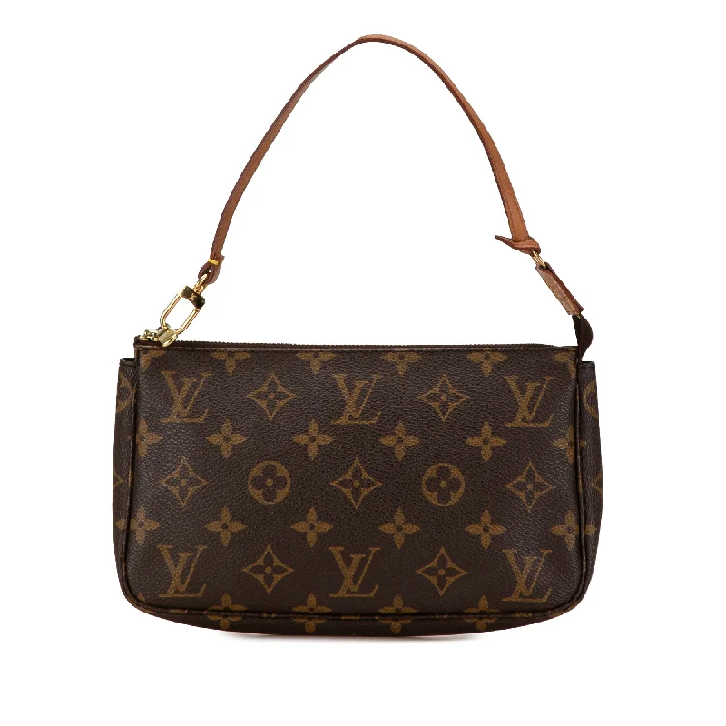 Louis Vuitton backpacks with a padded back panel for comfort during long - wearBrown Louis Vuitton Monogram Pochette Accessoires Shoulder Bag