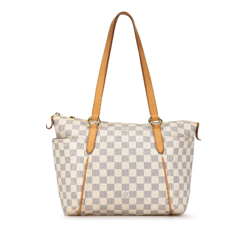 Louis Vuitton tote bags with a double - handle and shoulder - strap optionWhite Louis Vuitton Damier Azur Totally PM Tote Bag