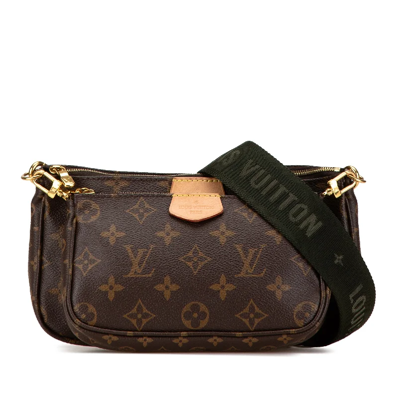 Louis Vuitton crossbody bags with a printed floral pattern for femininityBrown Louis Vuitton Monogram Multi Pochette Accessoires Satchel