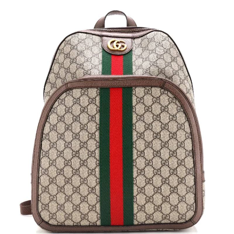 Women Gucci bags with a chain - link trim and a leather bodyOphidia Backpack GG Coated Canvas Medium