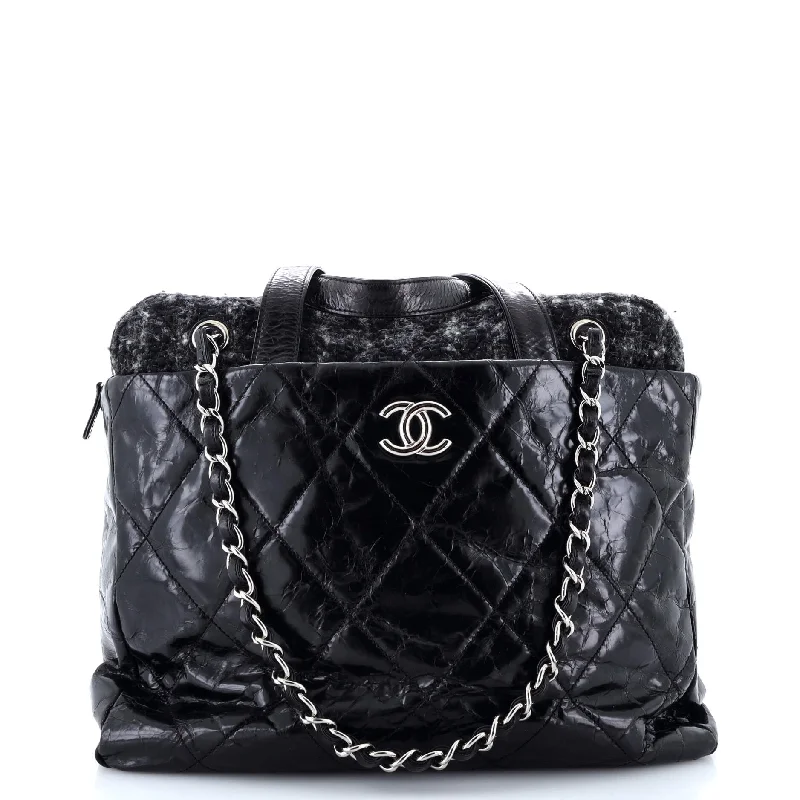 Contemporary Christian Dior handbags with a unique shapePortobello Tote Quilted Glazed Calfskin and Tweed Medium