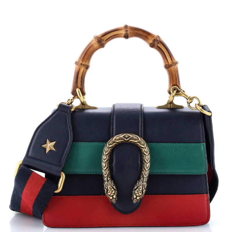 Women Gucci bags with a magnetic snap closure for easy accessDionysus Bamboo Top Handle Bag Colorblock Leather Mini