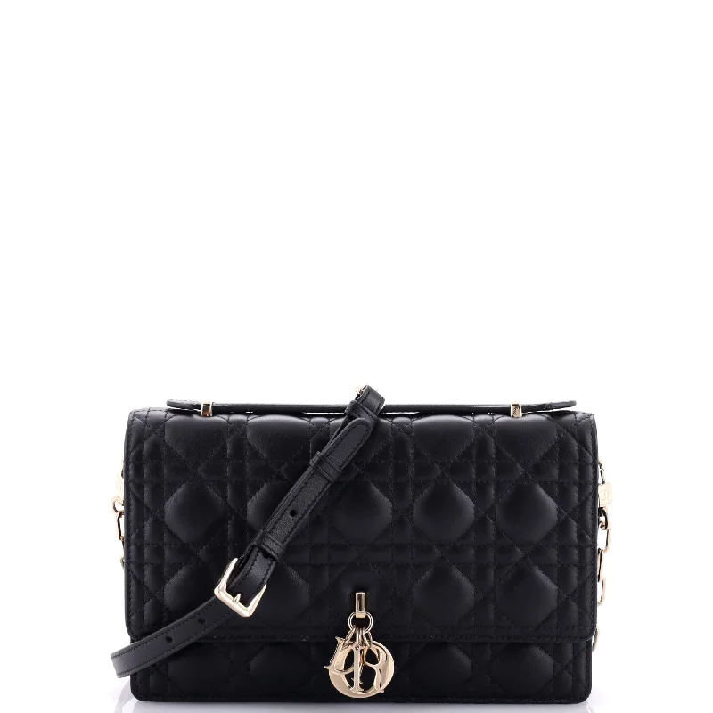 Christian Dior backpacks with a sleek, minimalist silhouetteMy Dior Top Handle Flap Bag Cannage Quilt Lambskin Small