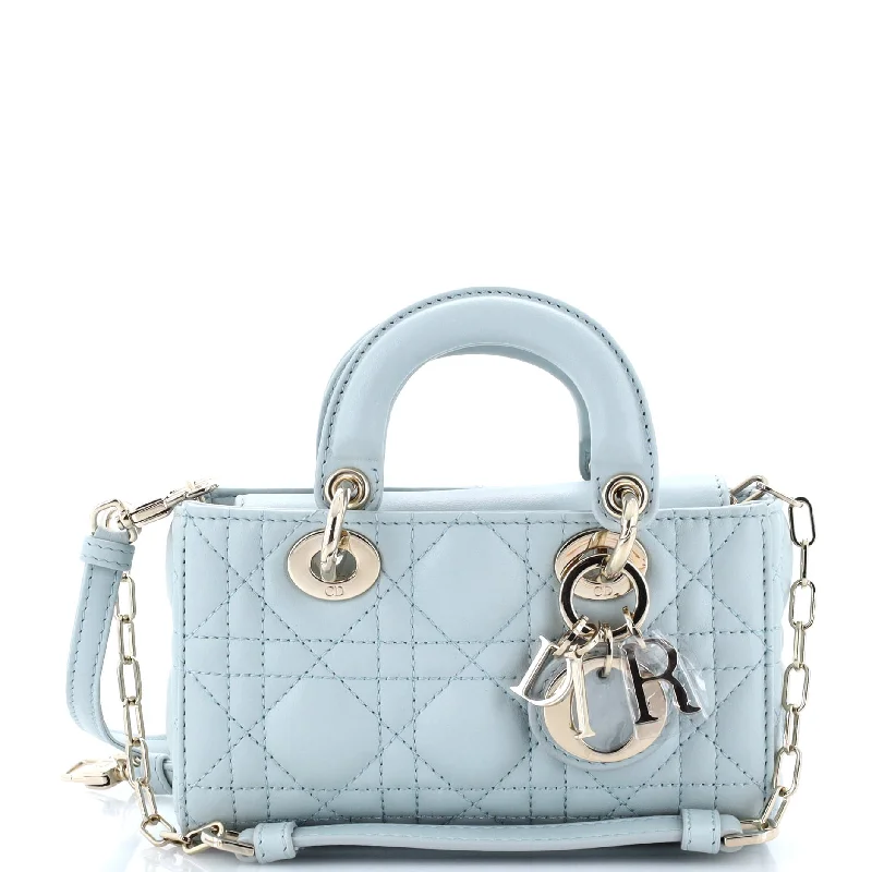 Contemporary Christian Dior handbags with a unique shapeLady D-Joy Bag Cannage Quilt Lambskin Micro