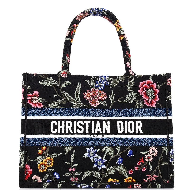 Christian Dior handbags with a snap - button closure and a decorative buckleBook Tote Embroidered Canvas Medium