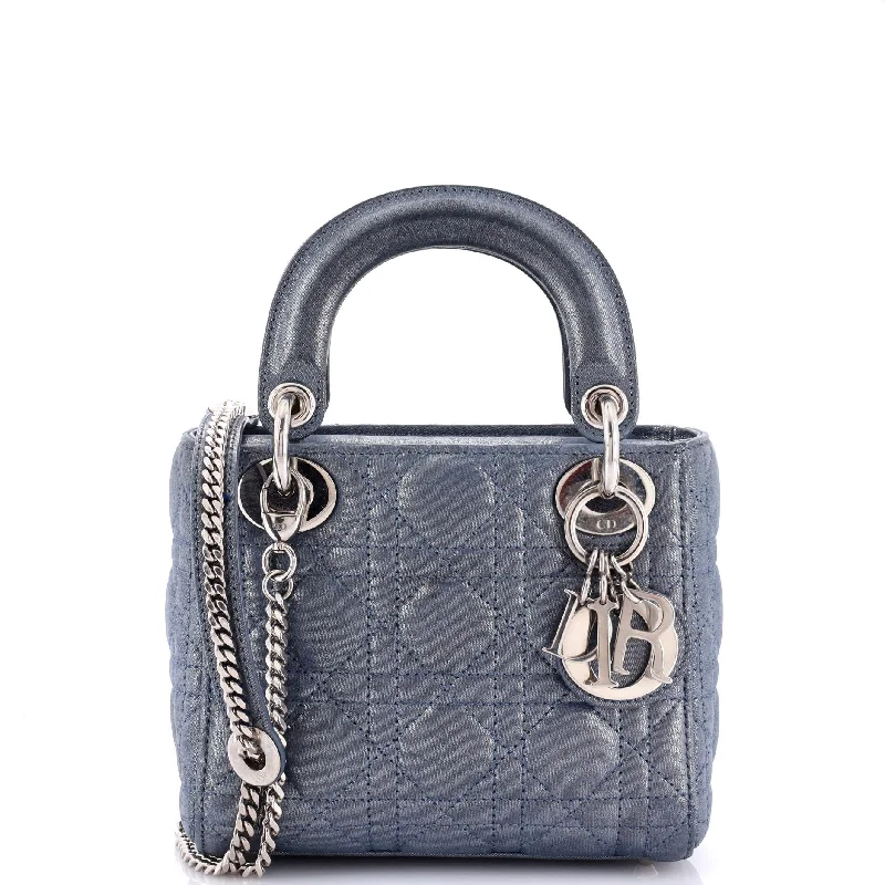 Christian Dior backpacks with a sleek, minimalist silhouetteLady Dior Chain Bag Cannage Quilt Iridescent Leather Mini