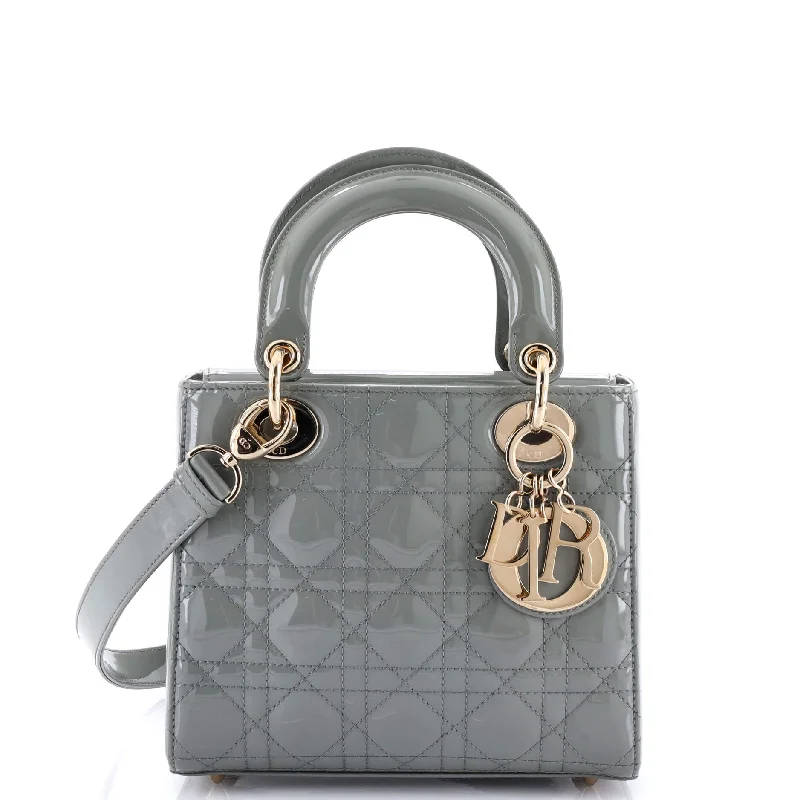 Christian Dior handbags with a removable shoulder strap for versatilityLady Dior Bag Cannage Quilt Patent Mini