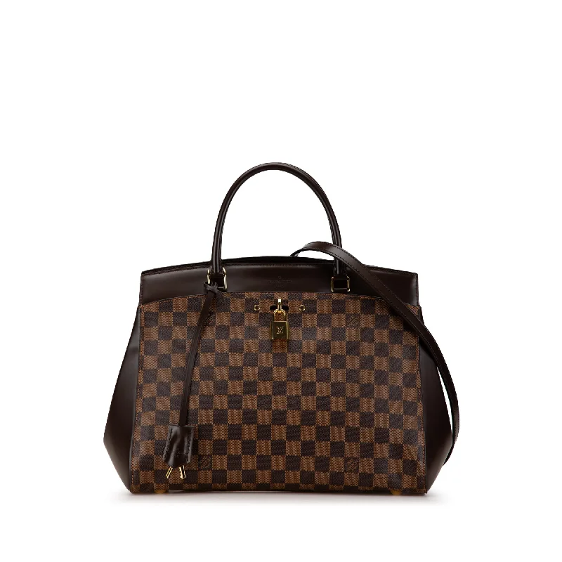 Louis Vuitton tote bags with a water - resistant coating for outdoor useBrown Louis Vuitton Damier Ebene Rivoli MM Satchel