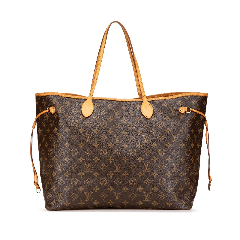 Louis Vuitton tote bags with a water - resistant coating for outdoor useBrown Louis Vuitton Monogram Neverfull GM Tote Bag