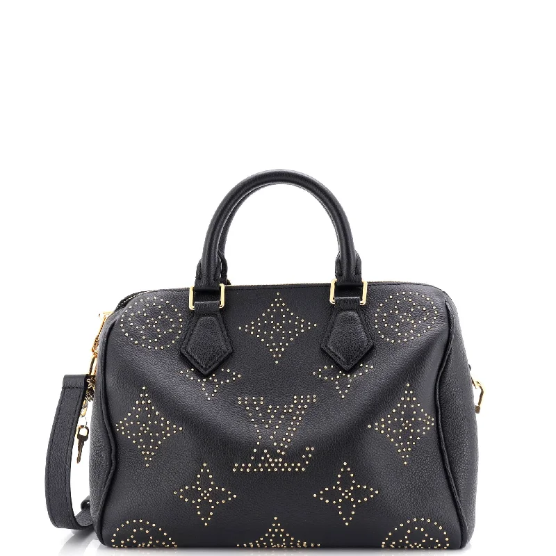 Louis Vuitton backpacks with a padded back panel for comfort during long - wearSpeedy Bandouliere Bag Studded Monogram Giant Leather 25