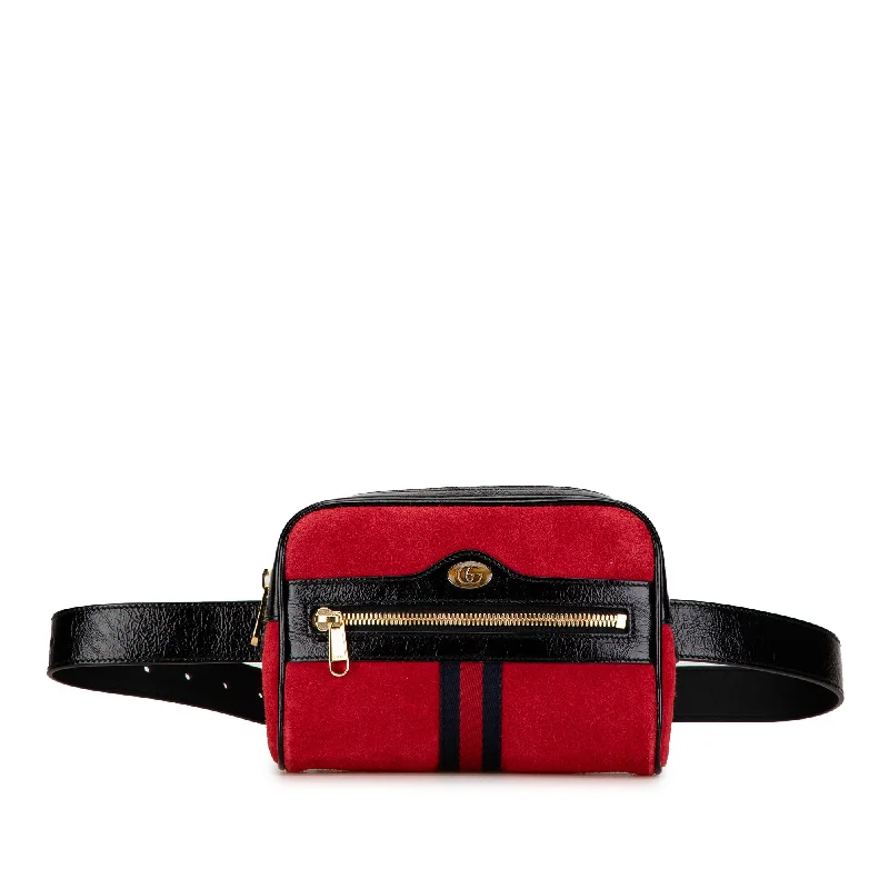 Women Gucci bags with a zippered interior pocketRed Gucci Small Ophidia Belt Bag