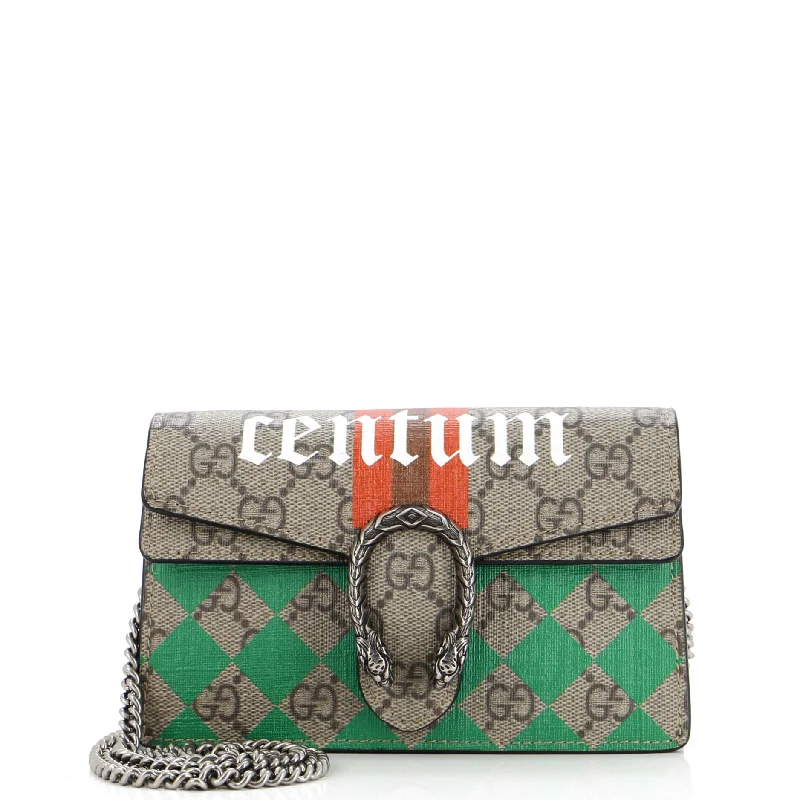 Women Gucci bags with a chain - link trim and a leather bodyDionysus Bag Printed GG Coated Canvas Super Mini