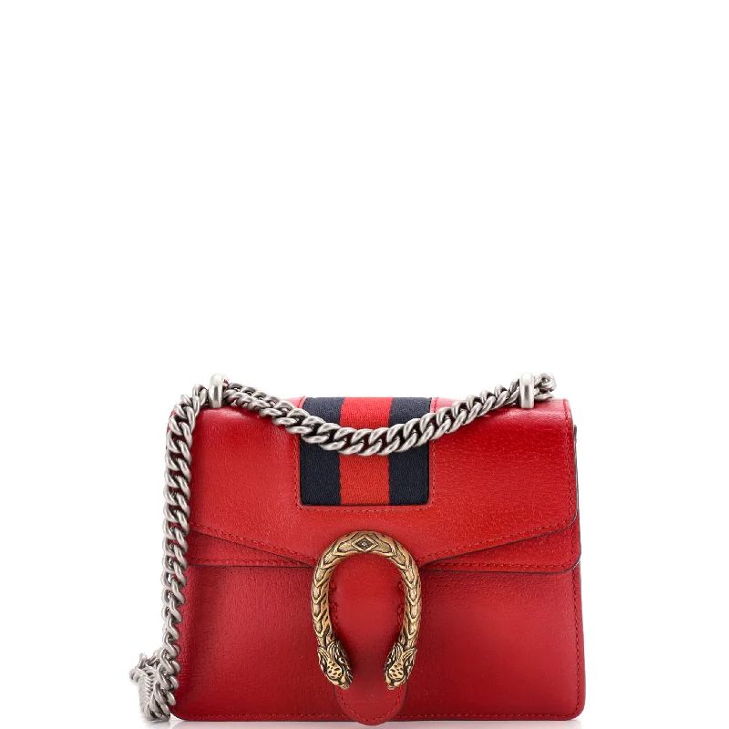 Ladies Gucci shoulder bags with a wide - width strapWeb Dionysus Bag Leather Mini