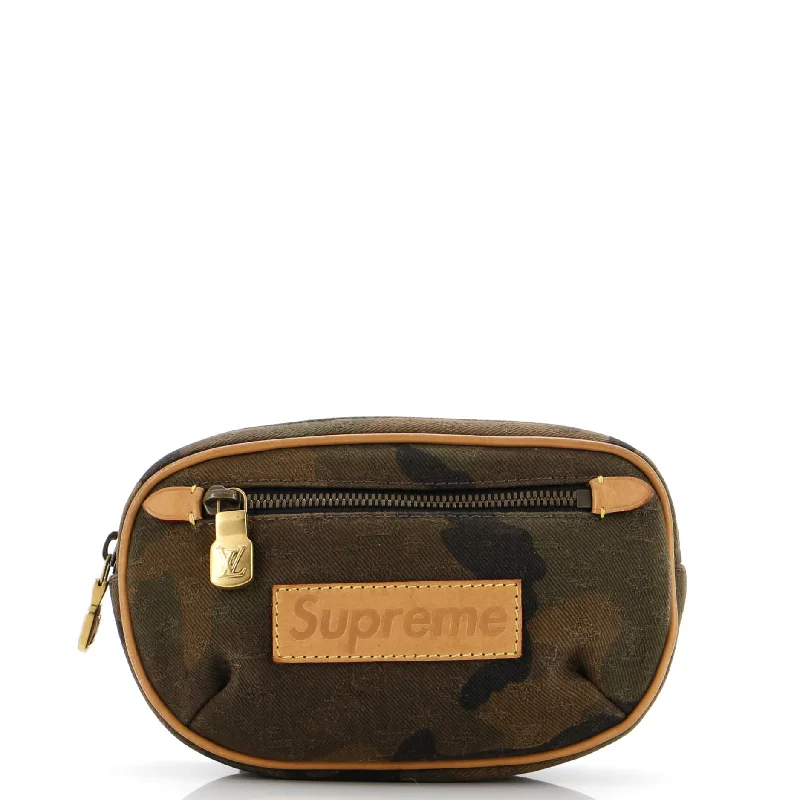 Christian Dior handbags with a snap - button closure and a decorative buckleBum Bag Limited Edition Supreme Camouflage Canvas