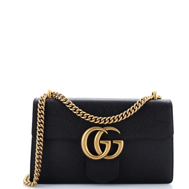 Women Gucci bags with a detachable mobile phone holderGG Marmont Chain Shoulder Bag Leather Medium