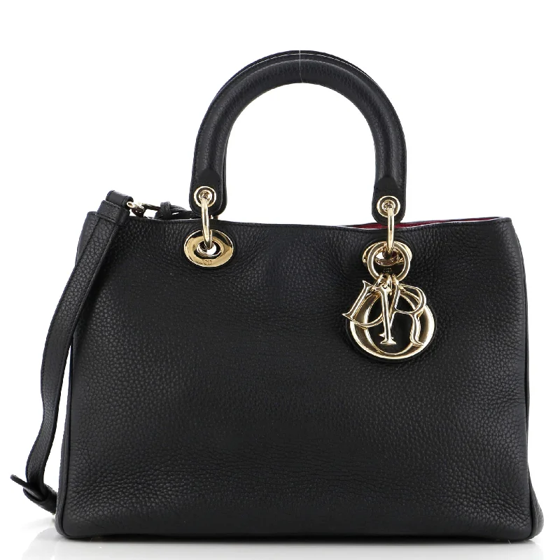 Christian Dior handbags with a back - pocket for quick storageDiorissimo Tote Pebbled Leather Medium