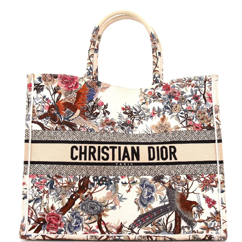 Christian Dior Saddle bags with a studded trim for a bold lookBook Tote Embroidered Canvas Large