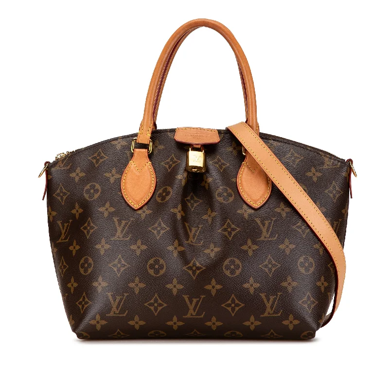 Louis Vuitton Petite Malle bags with a hard - shell structure for uniquenessBrown Louis Vuitton Monogram Boetie PM Satchel