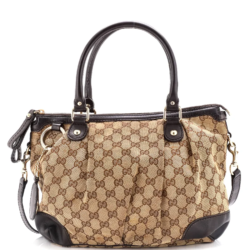 Gucci Marmont bags for women with gold - toned hardwareSukey Top Handle Satchel GG Canvas Medium