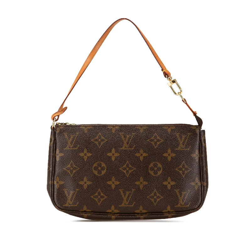 Louis Vuitton crossbody bags with a woven leather strap for textureBrown Louis Vuitton Monogram Pochette Accessoires Shoulder Bag