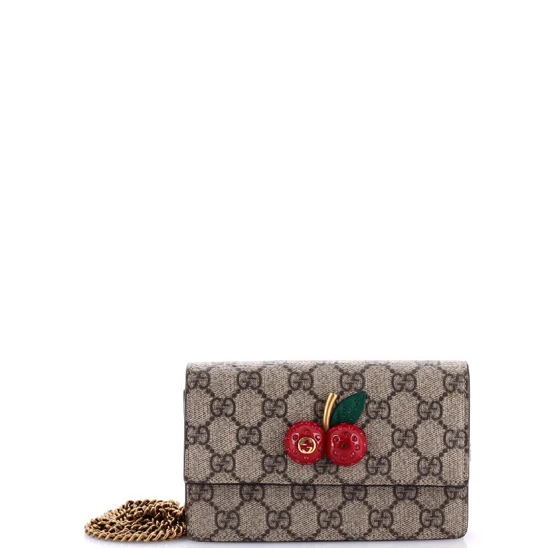 Gucci Dionysus bags for women with tiger - head claspsCherries Wallet on Chain GG Coated Canvas Mini