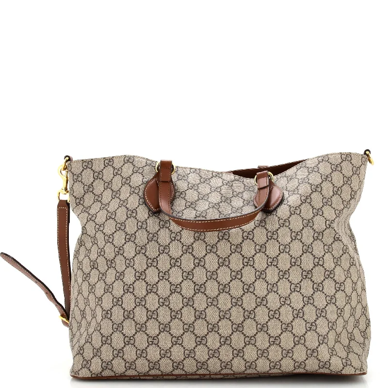 Gucci Dionysus bags for women with tiger - head claspsConvertible Soft Tote GG Coated Canvas Medium