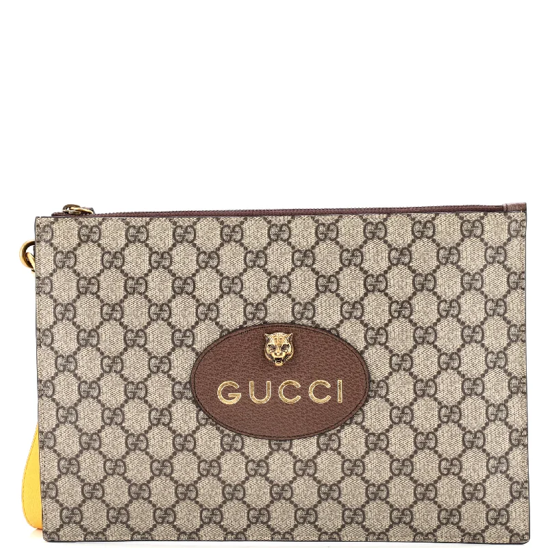 Women Gucci crossbody bags with a printed floral patternNeo Vintage Wristlet Pouch GG Coated Canvas