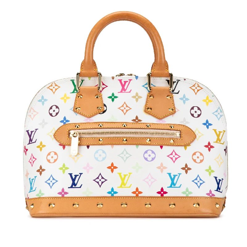 Louis Vuitton backpacks with a multi - pocket organization for functionalityWhite Louis Vuitton Monogram Murakami Alma PM Handbag