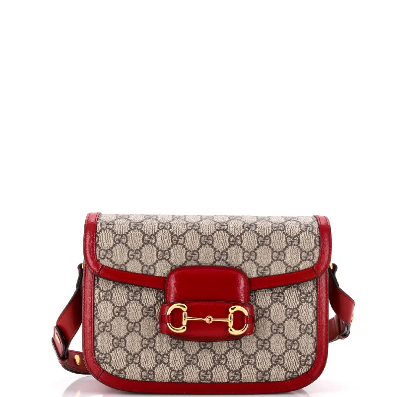 Women Gucci bags with a detachable mirror insideHorsebit 1955 Shoulder Bag GG Coated Canvas with Leather Small