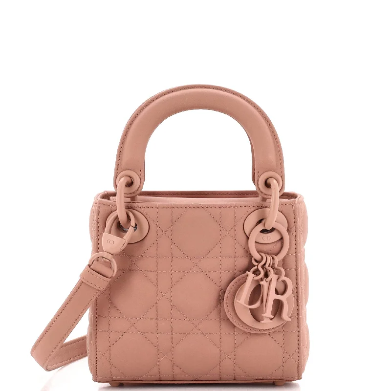 Christian Dior tote bags with a double - handle and shoulder - strap optionUltra Matte Lady Dior Chain Bag Cannage Quilt Calfskin Mini