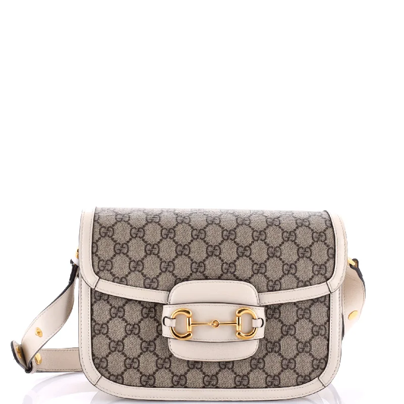 Women Gucci Sylvie bags with a monogram - embossed leatherHorsebit 1955 Shoulder Bag GG Coated Canvas Small