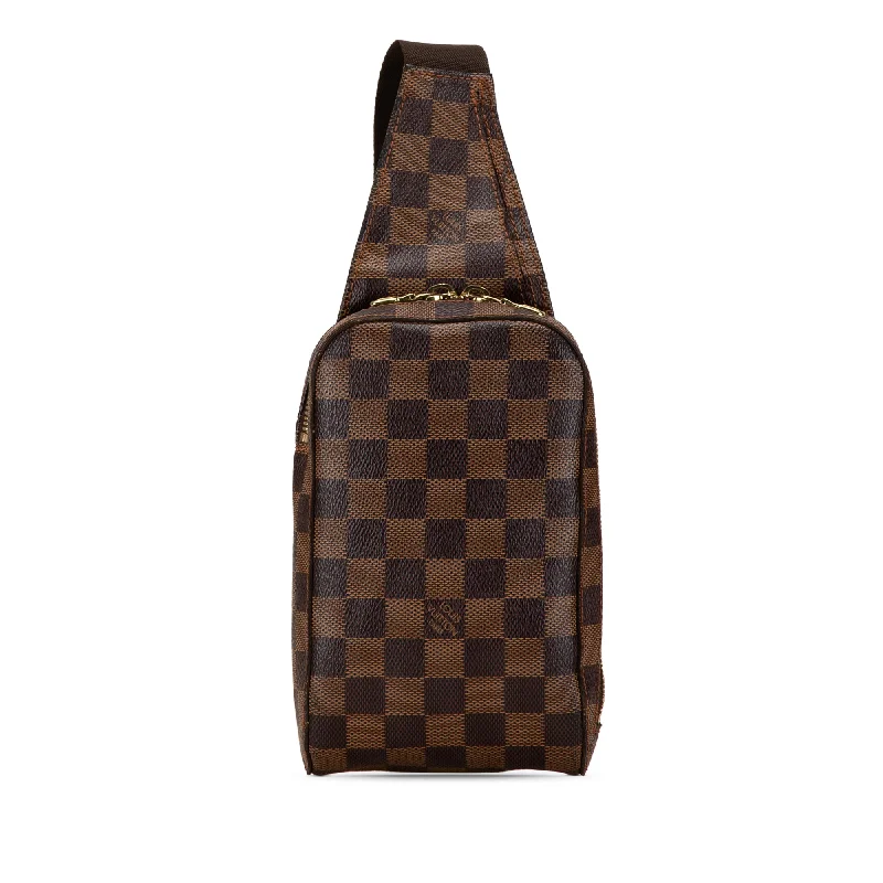 Ladies Louis Vuitton handbags with a detachable coin purse insideBrown Louis Vuitton Damier Ebene Geronimos Crossbody Bag