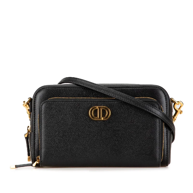 Fashion - forward Christian Dior tote bags for the modern womanBlack Dior Grained Calfskin Caro Double Pouch Crossbody Bag