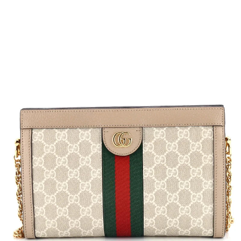 Ladies Gucci Dionysus bags with a detachable shoulder strapOphidia Chain Shoulder Bag GG Coated Canvas Small