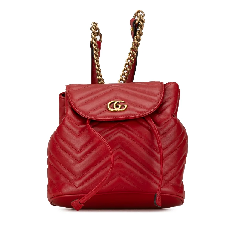 Women Gucci Sylvie bags with a detachable ribbon detailRed Gucci GG Marmont Matelasse Backpack