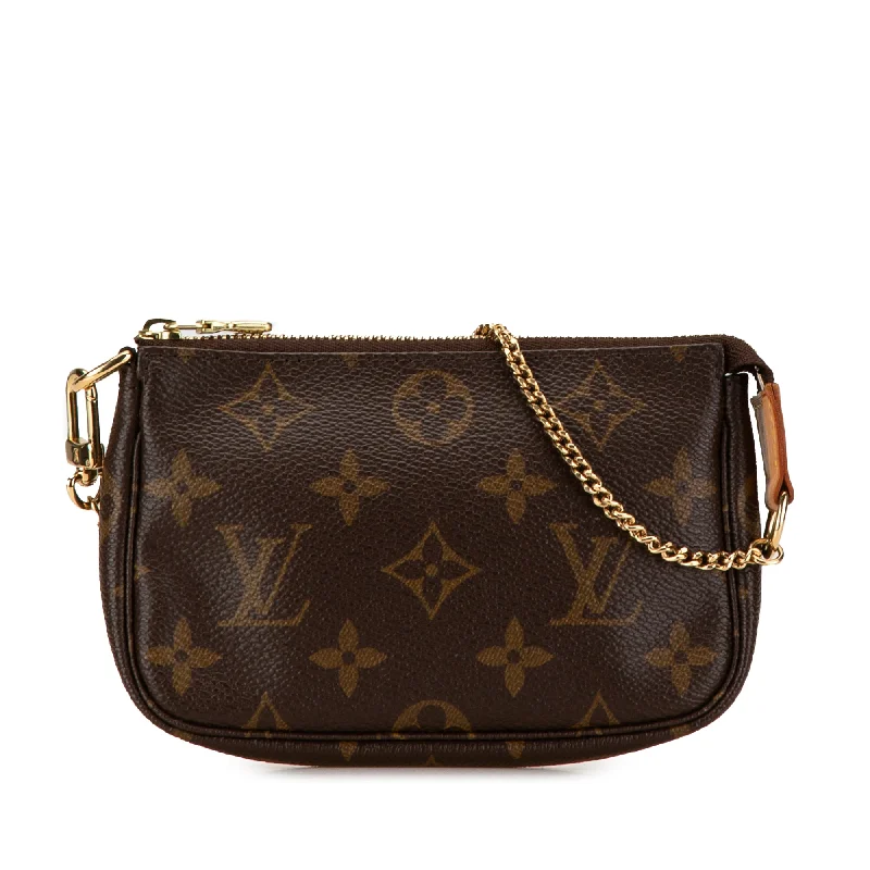 Louis Vuitton bags with a zippered interior pocket for better organizationBrown Louis Vuitton Monogram Mini Pochette Accessoires Handbag