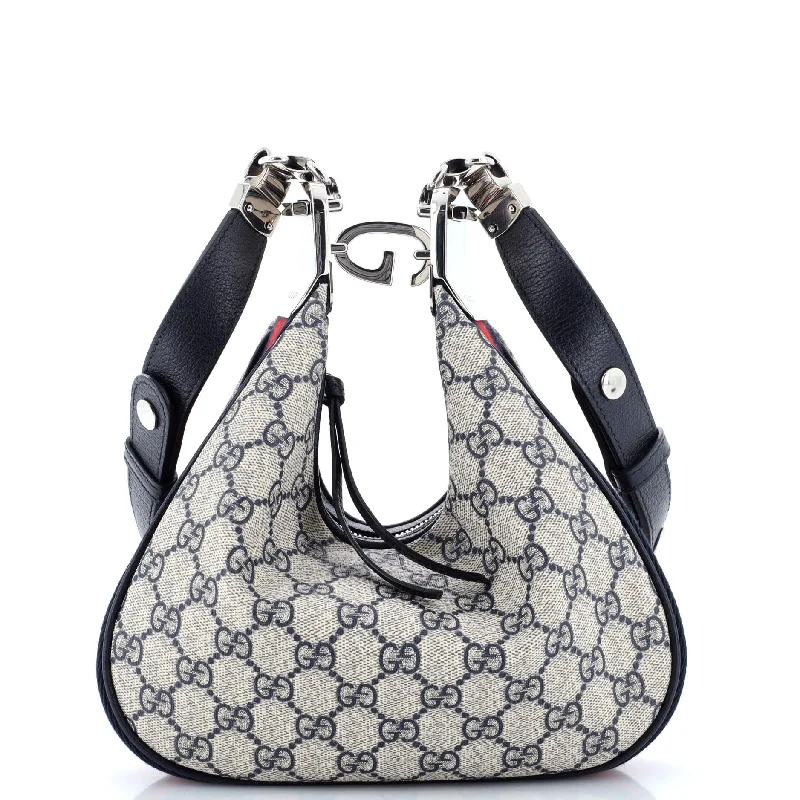 Gucci tote bags for women with a double - handle designAttache Shoulder Bag GG Coated Canvas Small