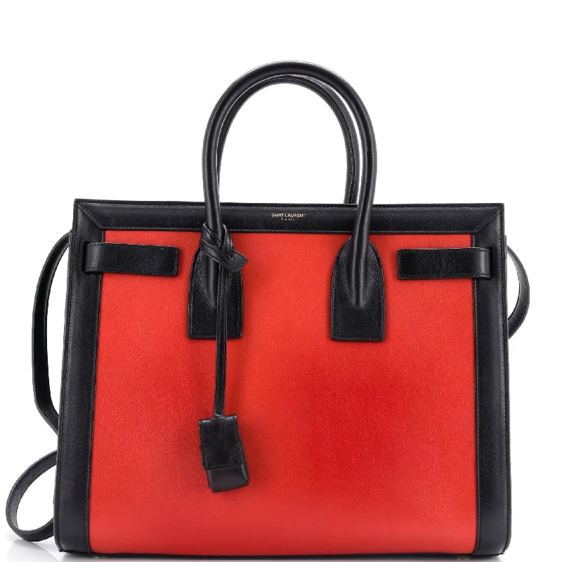 Christian Dior handbags with a snap - button closure and a decorative buckleBicolor Sac de Jour Bag Leather Small