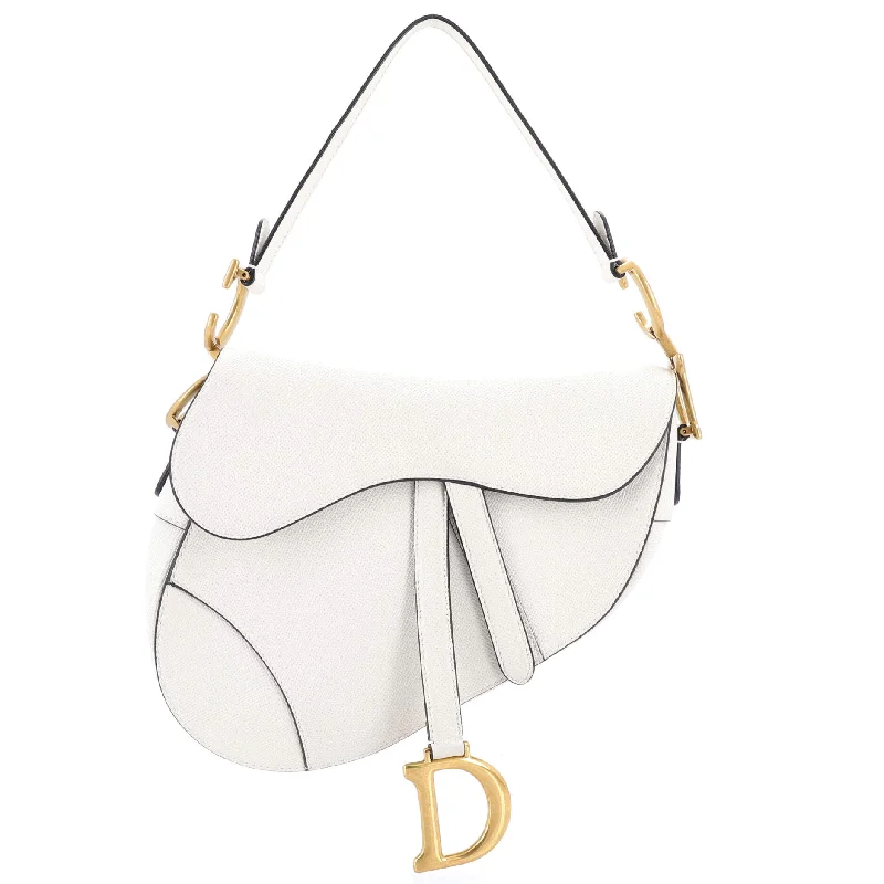 Luxury Christian Dior crossbody bags with a chain - link strapSaddle Handbag Leather Medium