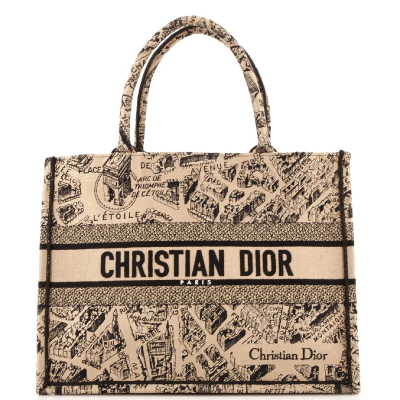 Christian Dior Saddle bags with a distressed leather finishBook Tote Embroidered Canvas Medium