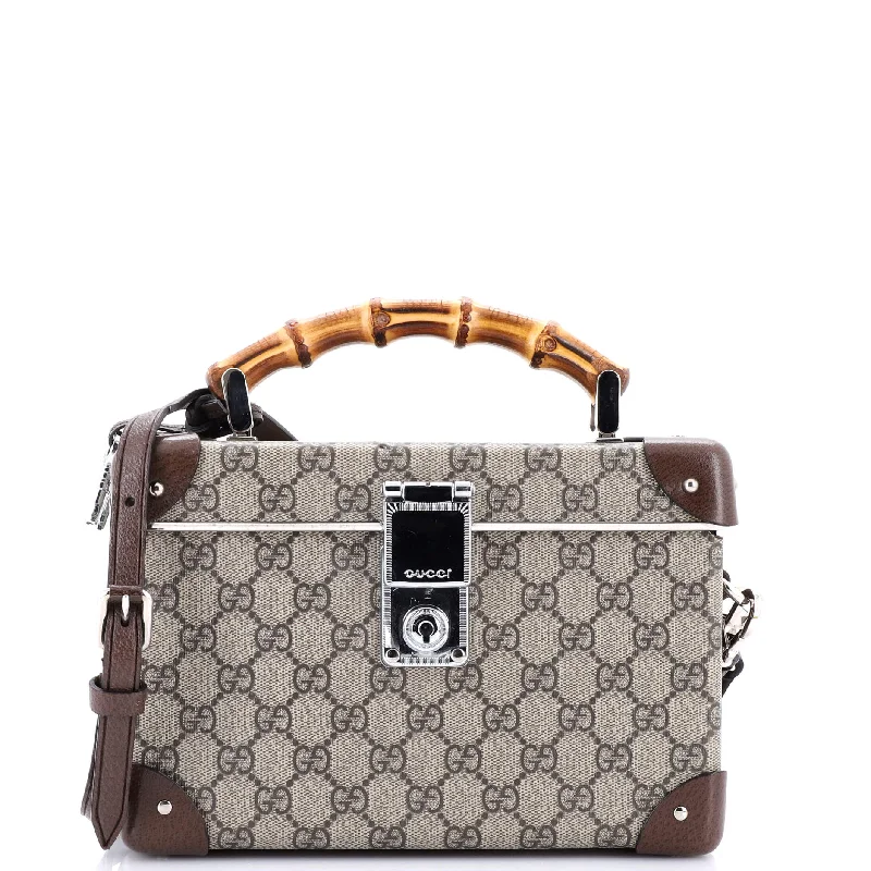 Gucci tote bags for women with a water - resistant coatingBamboo Globe-Trotter Vanity Case GG Coated Canvas