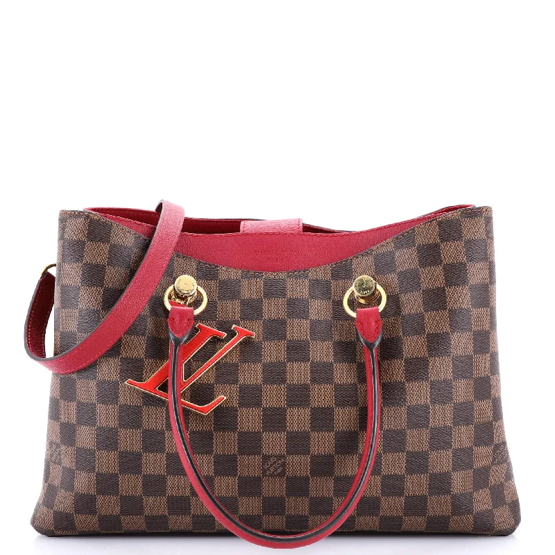 Louis Vuitton crossbody bags in a bold red color for a statementLV Riverside Handbag Damier