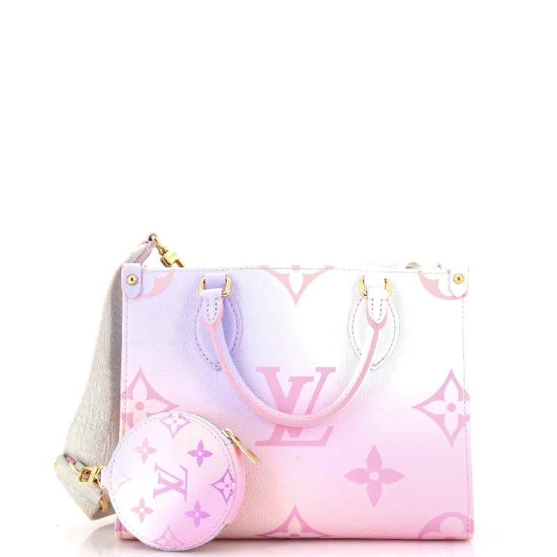 Ladies Louis Vuitton Petite Malle bags with a star - shaped charm for cutenessOnTheGo Tote Spring in the City Monogram Giant Canvas PM