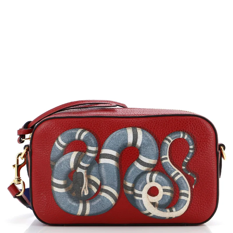 Gucci Marmont bags for women with a contrast - colored interiorKingsnake Double Zip Camera Bag Printed Leather