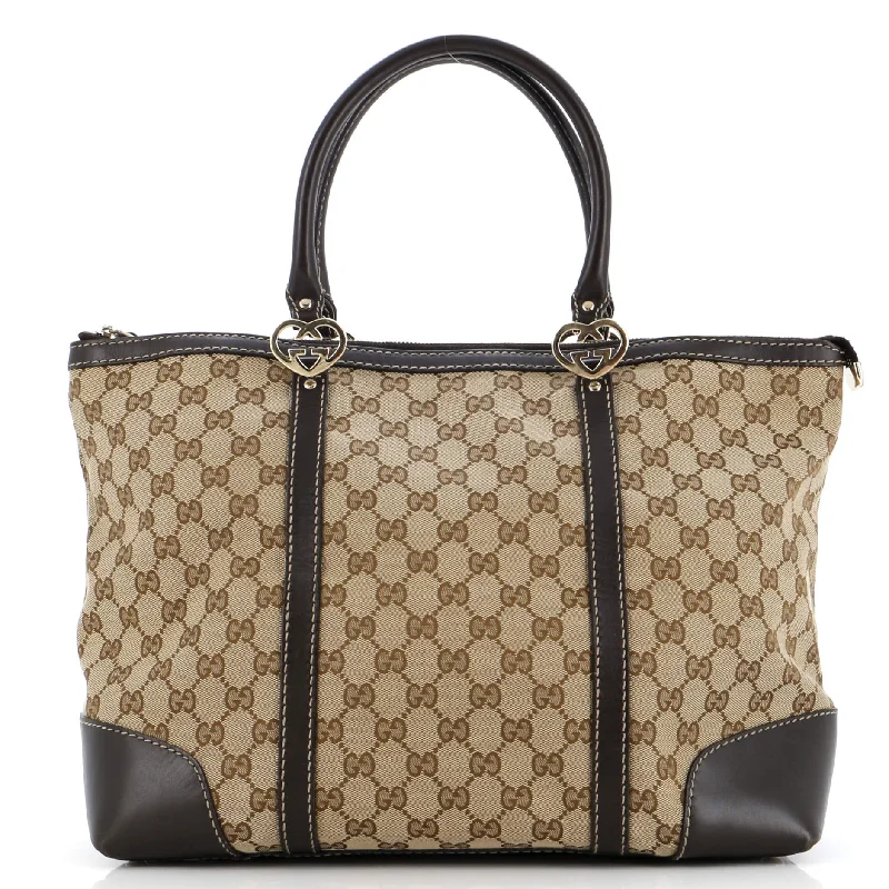 Gucci tote bags for women with a spacious interiorLovely Heart Interlocking G Tote GG Canvas Medium