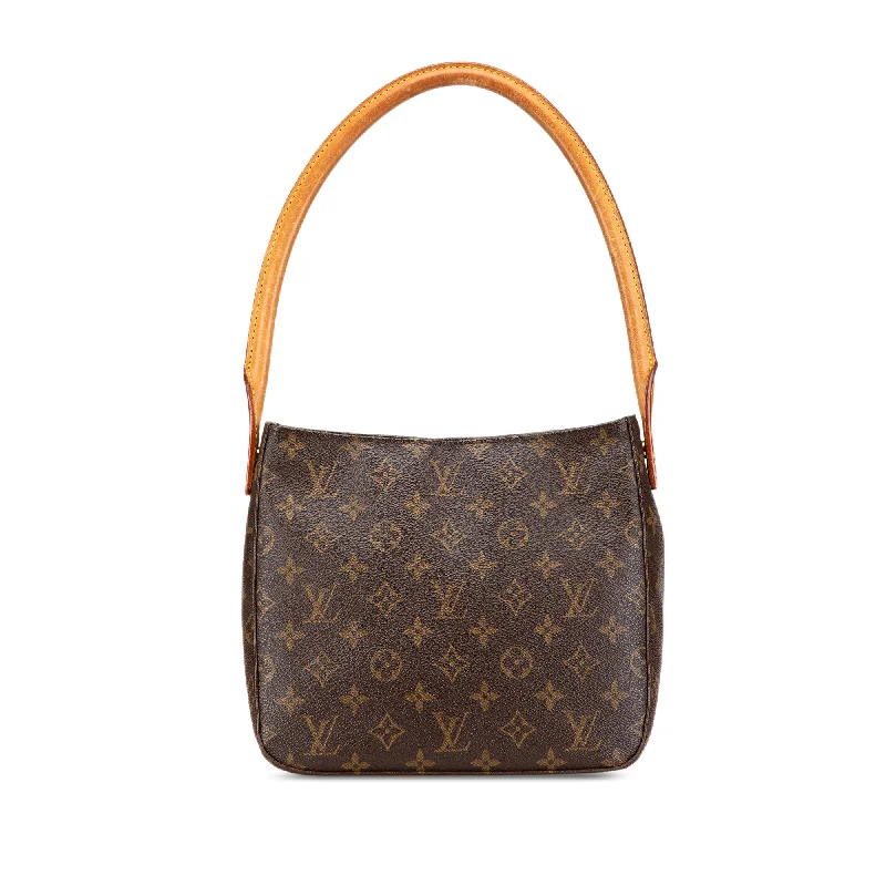 Louis Vuitton Petite Malle bags with a hard - shell structure for uniquenessBrown Louis Vuitton Monogram Looping MM Shoulder Bag